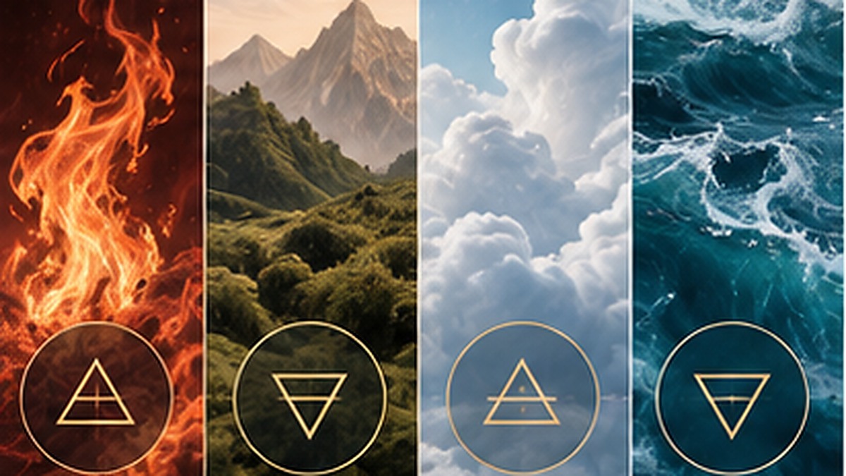 The Four Elements in Astrology visual guide from New York Style Guide Astrology