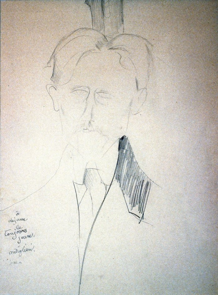 Portrait of Lejeune, by Amedeo Modigliani (1916). Graphite on paper. The Dr. and Mrs. John J. Mayers Collection. Robert Sisson.
