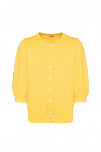 pure cotton cardigan from the Spring - Summer 2021 Collection, in the intense Pantone shade of Illuminating Yellow