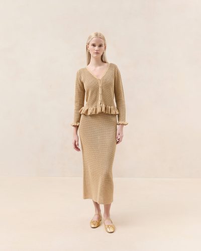 Delia Tan Crochet Skirt