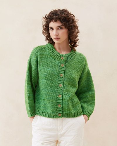 Maddie Sapphire Mock Neck Cardigan