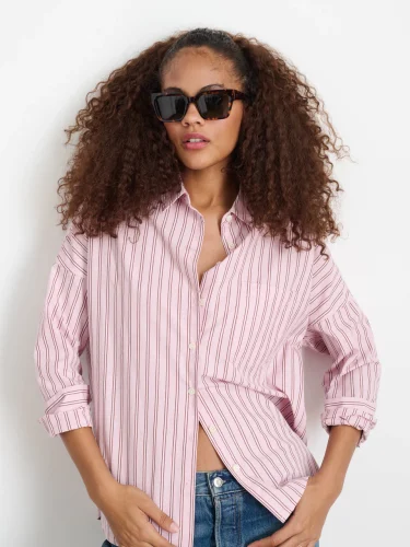 Jo Shirt In Striped Paper Poplin