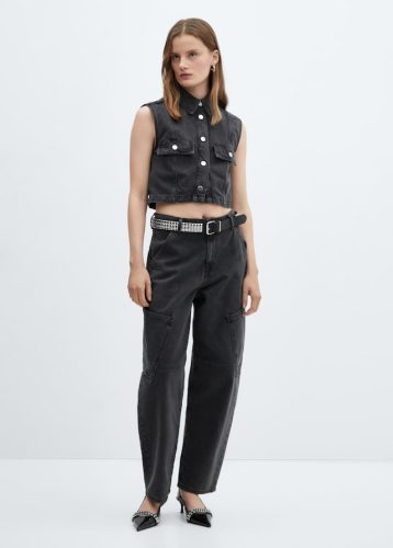 Mid-rise slouchy cargo jeans