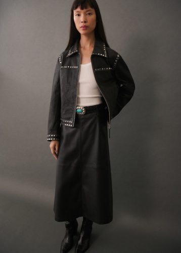 Studded leather jacket