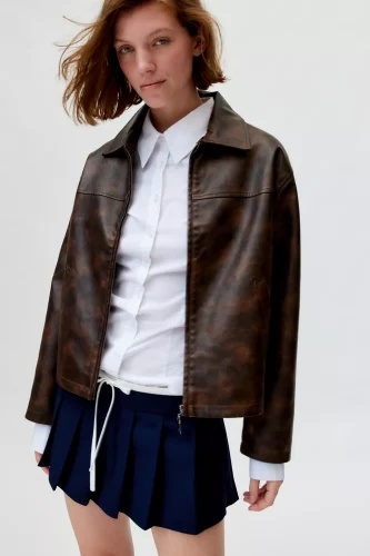 BDG Sasha Faux Leather Car Jacket