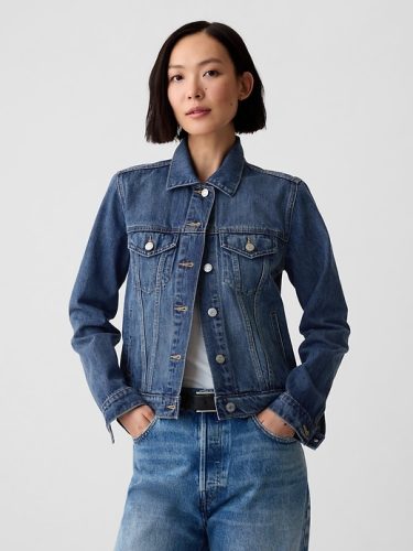 UltraSoft Denim Cropped Bomber Jacket 