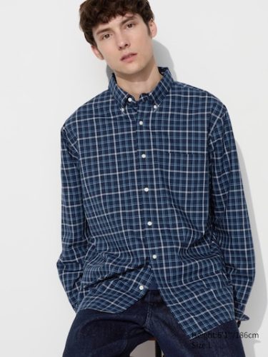 Camicia in tela larga a quadri