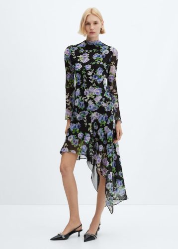 Asymmetrical floral dress