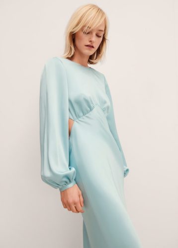 Satin dress with open back