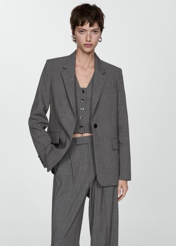 Pinstripe suit blazer