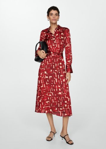 Printed shirt dress