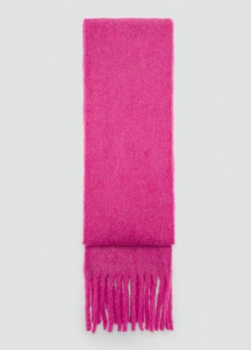Fringe wool blend scarf