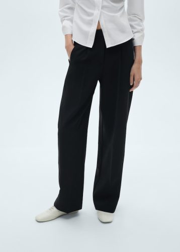 Pleat straight trousers
