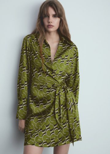 Printed satin dress