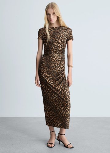 Leopard dress with ruffled details