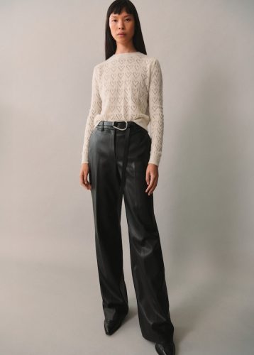 Sweater with openwork heart details