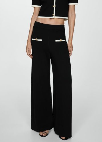 Straight-fit pants with contrast piping
