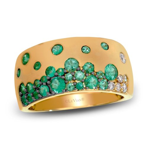 Le Vian Tramonto D'Oro Natural Emerald Ring 1/10 ct tw Diamonds 14K Honey Gold