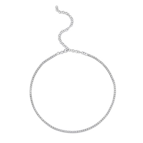 Shy Creation Diamond Choker 7/8 ct tw Round 14K White Gold