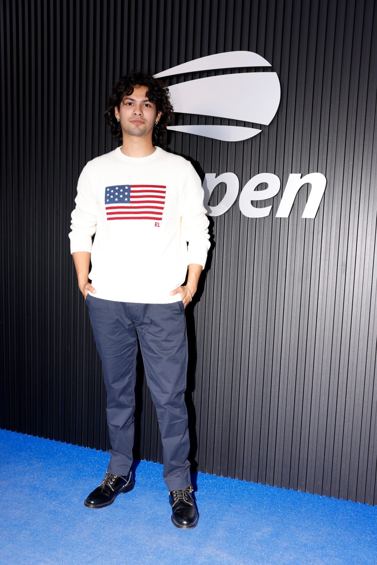 Xolo MaridueÃ±a on the blue carpet at the 2024 US Open on Tuesday, Sep. 3, 2024 in Flushing, NY. (Pip CowleyUSTA)