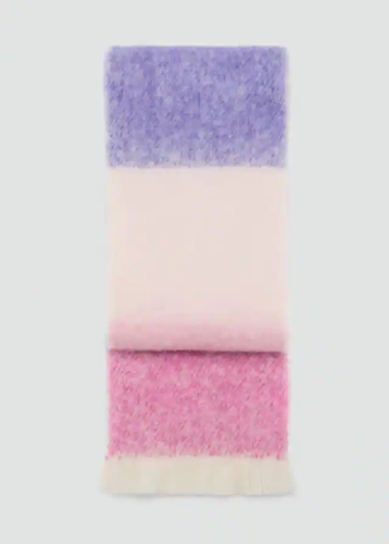 Multicolored fringed scarf