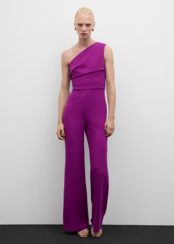 Asymmetrical jumpsuit with draped detail