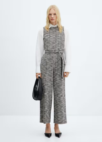 Marbled tweed jumpsuit