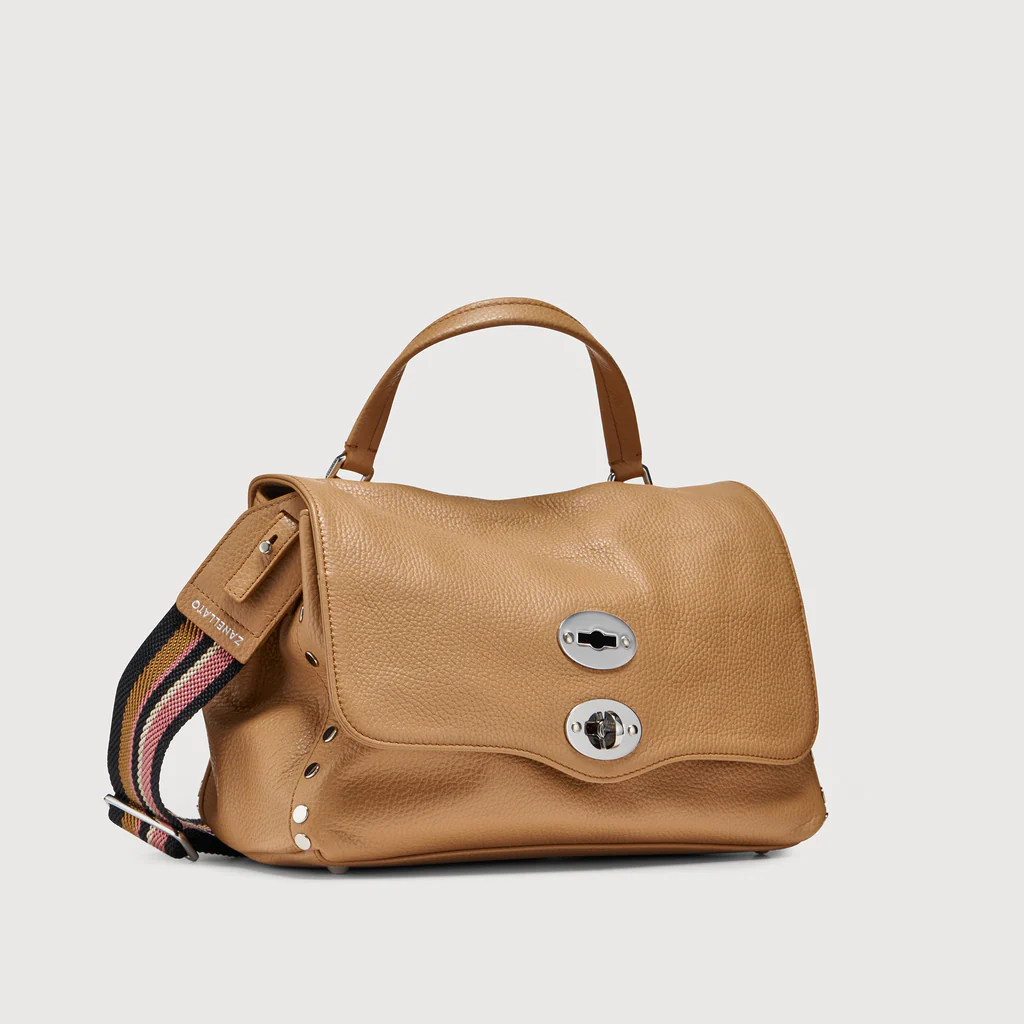 POSTINA® SMALL BAG IN HAMMERED LEATHER BROWN CANTUCCI