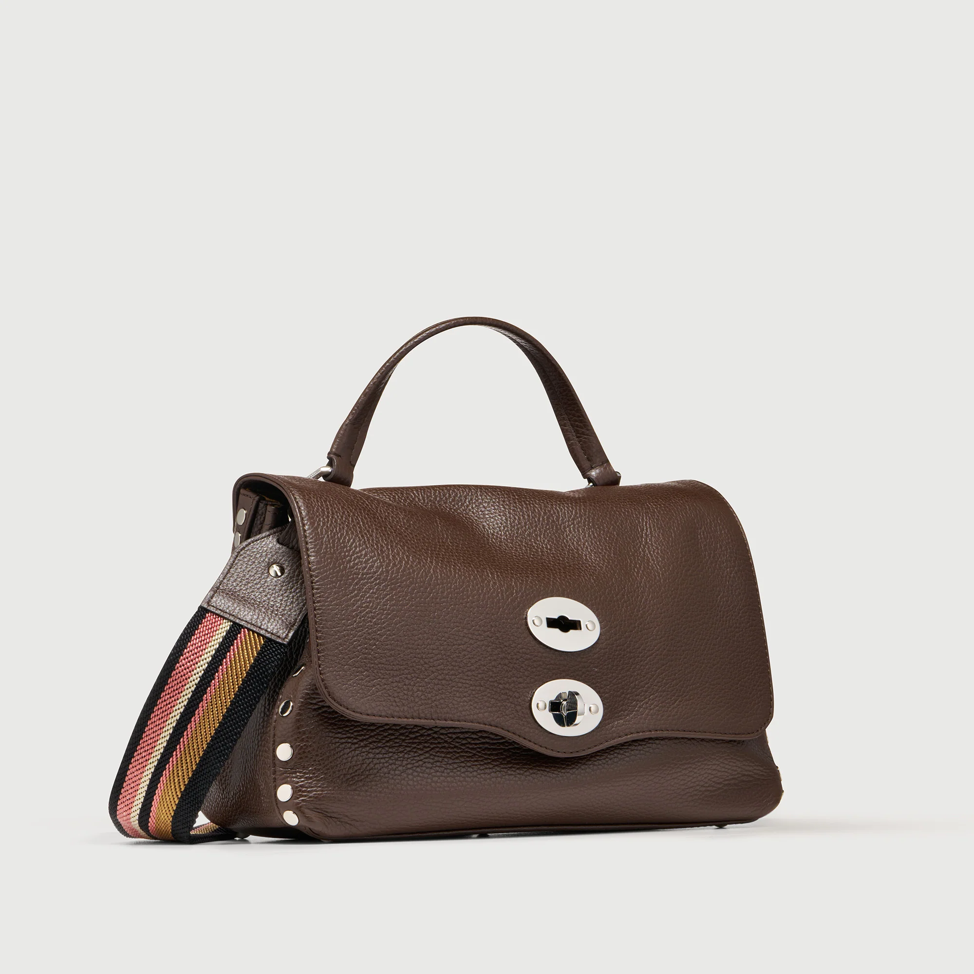 POSTINA® SMALL BAG IN HAMMERED LEATHER BROWN MODICA