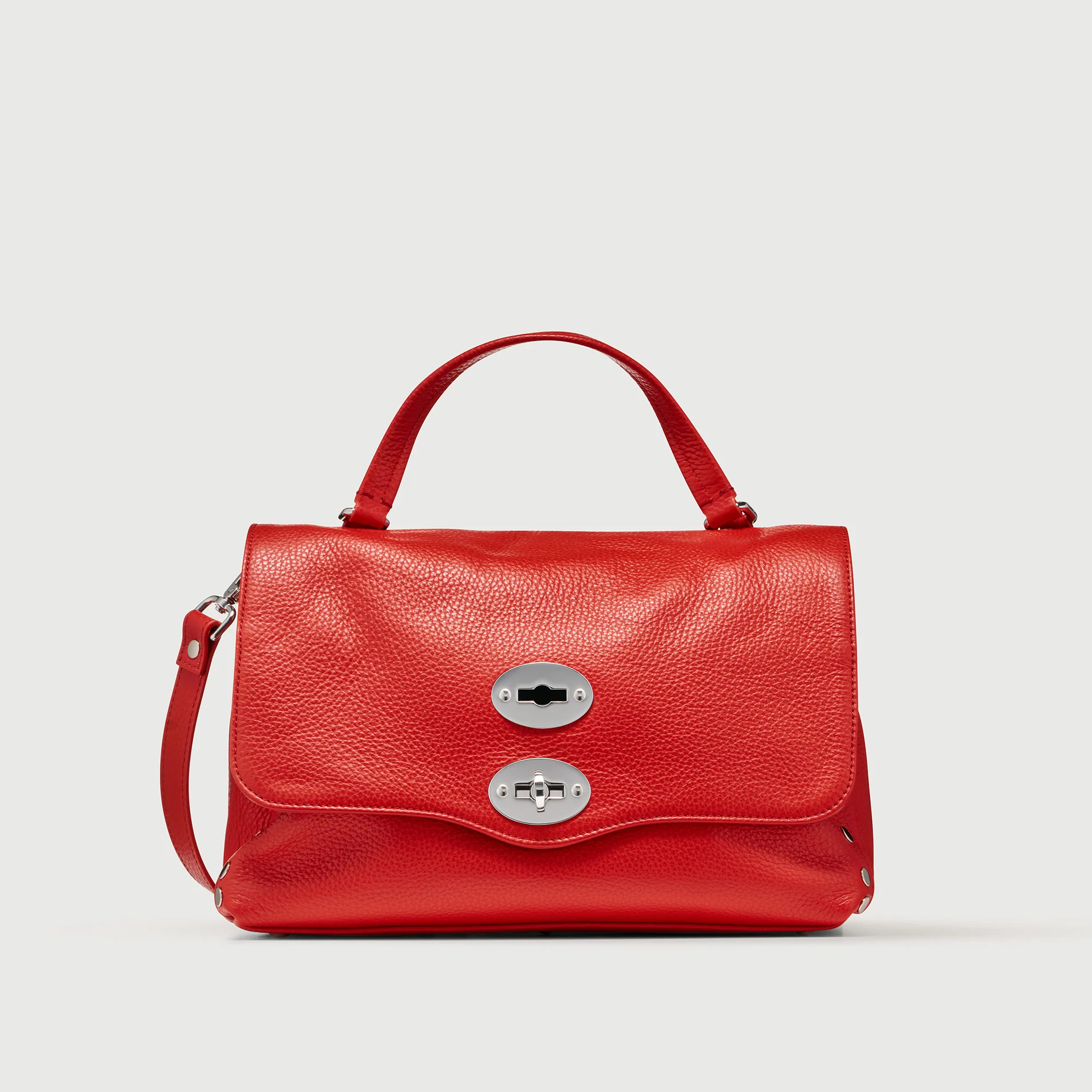 POSTINA® SMALL BAG IN HAMMERED LEATHER RED VENEZIANO