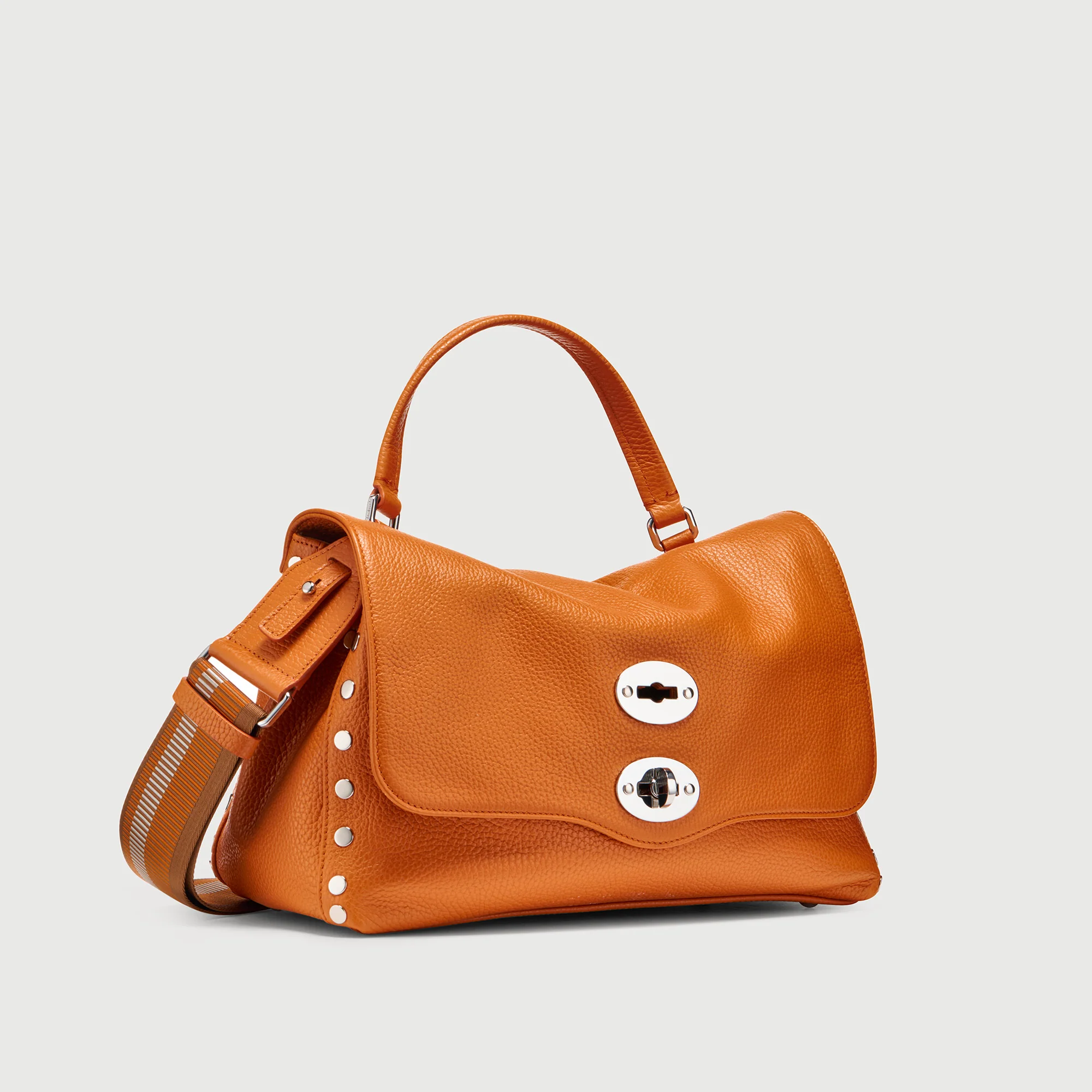 POSTINA® SMALL BAG IN ORANGE SPUMA HAMMERED LEATHER