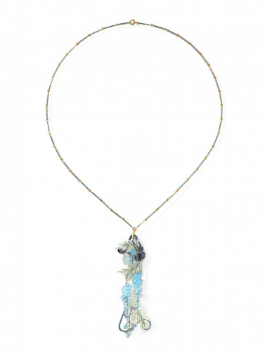 Ren¬-Lalique-Collier-pendentif-¬mail-et-or-Visage-de-Femme-et-Glycine-1
