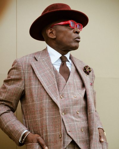brown-plaid-three-piece-suit-with-brown-tie