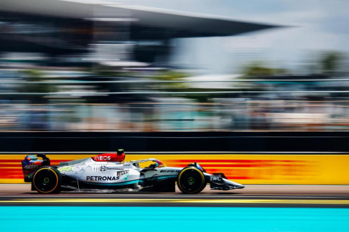 The on-track action gets under way with Mercedes fastest in practice for the Formula 1® Crypto.com